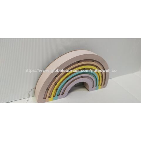 مصابيح LED خشبية على شكل حيوانات، زينة للأطفال، تصميم قوس قزح، وظيفة تعليق ووضع على الطاولة، توصيل سلك USB