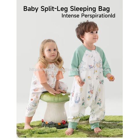 Saco de dormir para bebé con estampado de dibujos animados de animales para primavera y otoño, 1.0 Tog, manta de dormir para bebés, productos para bebés de gasa de algodón de bambú