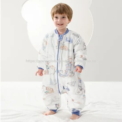 Sacos de dormir transpirables de bambú 1.0 tog para recién nacidos, de gran venta, bolsa de dormir estampada para bebés