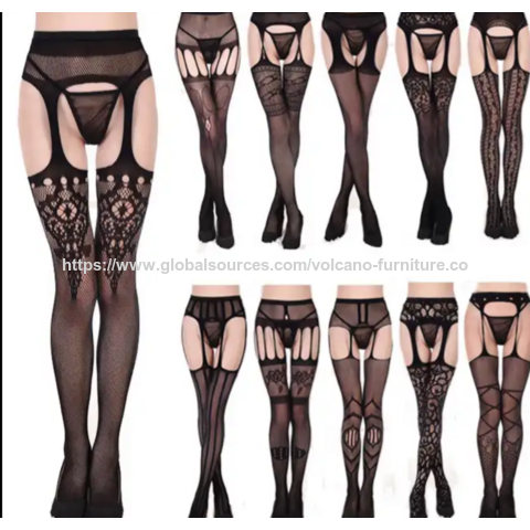 Großhandel Fischernetzkörperstrumpf Nylon Sexy Dessous für Damen Ganzkörperstrumpf Offener Schritt Bodysuit für Damen