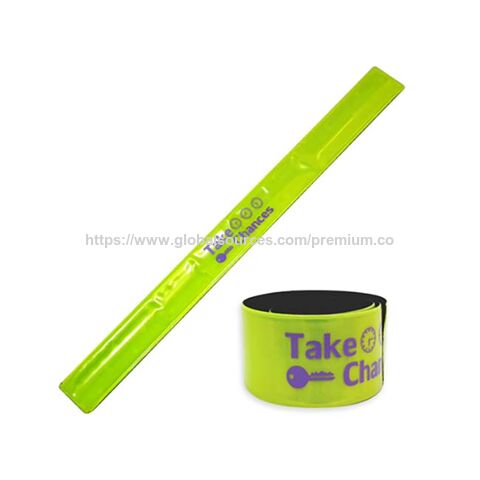 Bracelets réfléchissants promotionnels directs d'usine, bracelets élastiques, cercle de tape, bande réfléchissante en PVC, bracelets à claquer