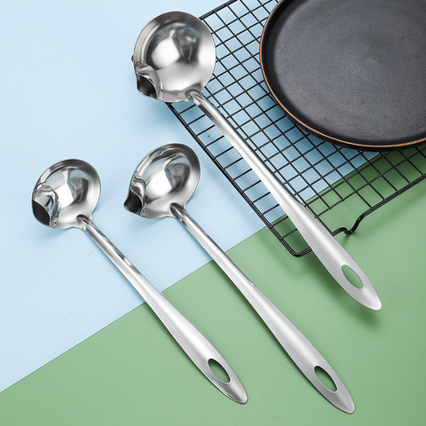 Utensilio de Cocina Cazo de Aceite y Cazo de Sopa de Acero Inoxidable para Hostelería y Restauración