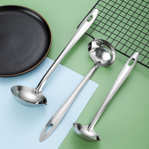 Utensilio de Cocina Cazo de Aceite y Cazo de Sopa de Acero Inoxidable para Hostelería y Restauración