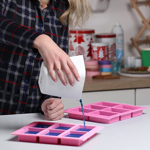 Molde de Silicone para Sabonete, 6 Cavidades de 100ml, Retangular, para Fabricação Artesanal de Sabonetes