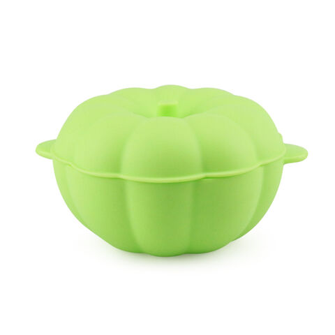 Mangkuk Bayi Silikon Anti Debu Bentuk Labu Food Grade Mangkuk Pelatihan Pemberian Makan Bayi dengan Tutup