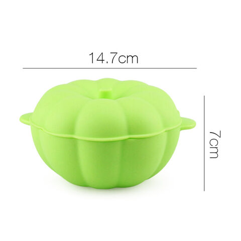 Mangkuk Bayi Silikon Anti Debu Bentuk Labu Food Grade Mangkuk Pelatihan Pemberian Makan Bayi dengan Tutup