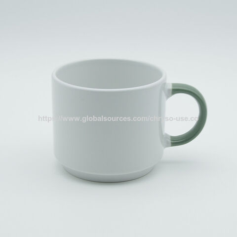 Heiß verkaufende Tasse mit Logodruck, farbigem Henkel und weißen Tassen