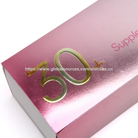 Caja de Papel Deslizable Personalizada para Mascarillas Faciales, Caja de Regalo con Estampado Dorado y Relieve