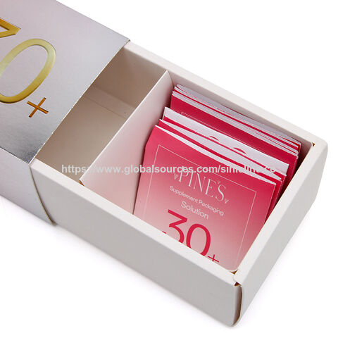 Caja de Papel Deslizable Personalizada para Mascarillas Faciales, Caja de Regalo con Estampado Dorado y Relieve