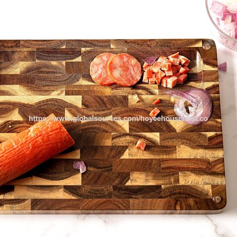 Planche à Découper en Bois d'Acacia, Grande Planche à Découper en Bois pour Cuisine Professionnelle