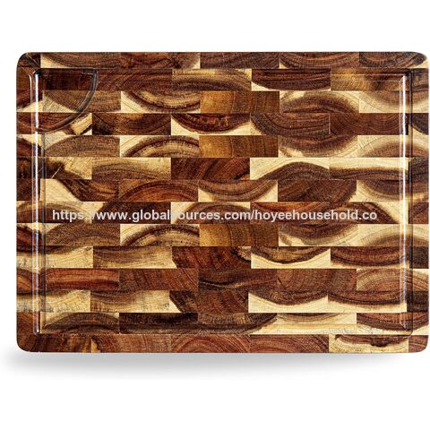 Planche à Découper en Bois d'Acacia, Grande Planche à Découper en Bois pour Cuisine Professionnelle