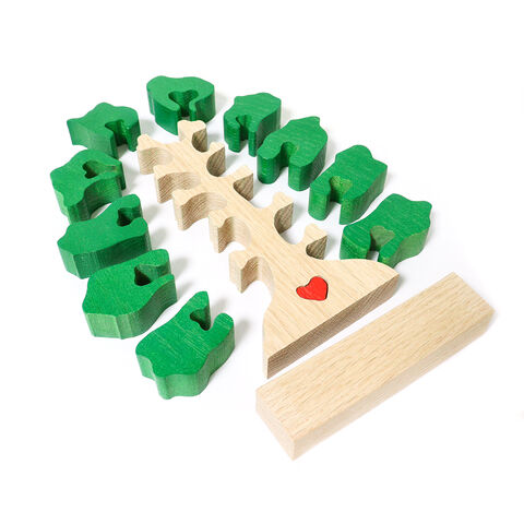 Personalisiertes Home Deko Puzzle, Andenken Holz Bambus Familienstammbaum Namensherz Puzzle mit 6 8 10 Namen - Individuelles Familiengeschenk