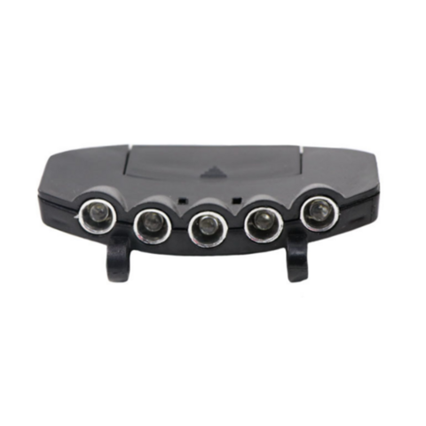 5 LED Kappenlampe, Schirmlampe, Hutlampe, Angel Stirnlampe, Nachtangel Lampe, inklusive Batterien
