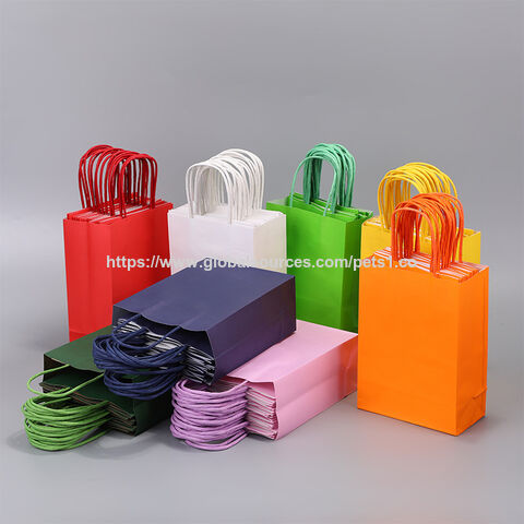 Bolsas de Papel Kraft para Regalos de Fiesta con Asas Retorcidas, Colores del Arco Iris Surtidos, Bolsas de Papel para Cumpleaños, Regalos, Compras al por mayor