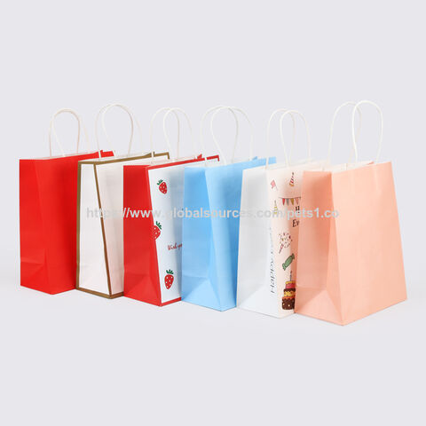 Bolsas de Papel Kraft para Regalos de Fiesta con Asas Retorcidas, Colores del Arco Iris Surtidos, Bolsas de Papel para Cumpleaños, Regalos, Compras al por mayor