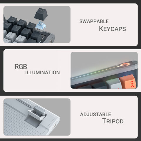 Mechanische Gaming-Tastatur mit Kabel, RGB, anpassbar, Gasket-Mounting, Hall-Effect-Magnetschalter mit einstellbarer Auslösung für E-Sport