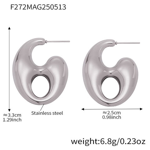 SISSLIA Boucles d'oreilles pendantes en acier inoxydable de haute qualité, motif grain de café creux, plaqué or 18 carats, nouveau design tendance