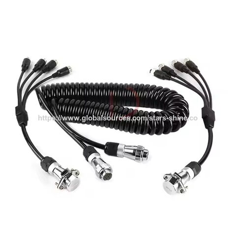 Fabricant Faible Prix Connecteur d'Aviation 4P à Noyau Blindé, Protection EMI Améliorée, Câble Électrique Spiralé 5 et 7 Voies pour Camions