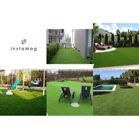 Césped artificial de 40 mm a la venta - Tapete de jardín de plástico verde - Césped sintético directo de fábrica