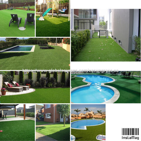 Césped artificial de 40 mm a la venta - Tapete de jardín de plástico verde - Césped sintético directo de fábrica