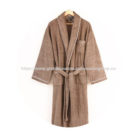 Peignoir Unisexe en Velours et Tissu Éponge 100% Polyester Microfibre Hôtel/Spa Robes Classiques Pour Hommes