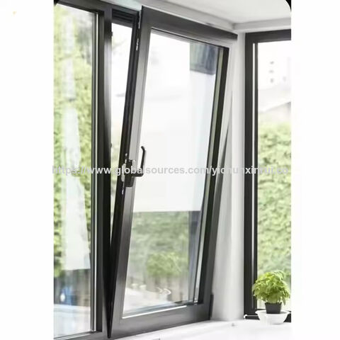 Fenêtre insonorisée en aluminium avec double vitrage, portes et fenêtres en aluminium à rupture de pont thermique verticale