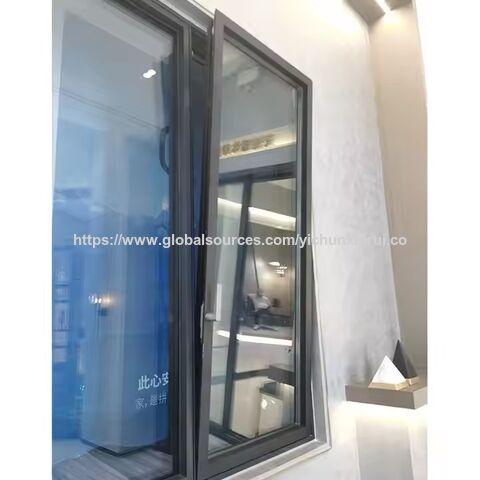 Fenêtre insonorisée en aluminium avec double vitrage, portes et fenêtres en aluminium à rupture de pont thermique verticale