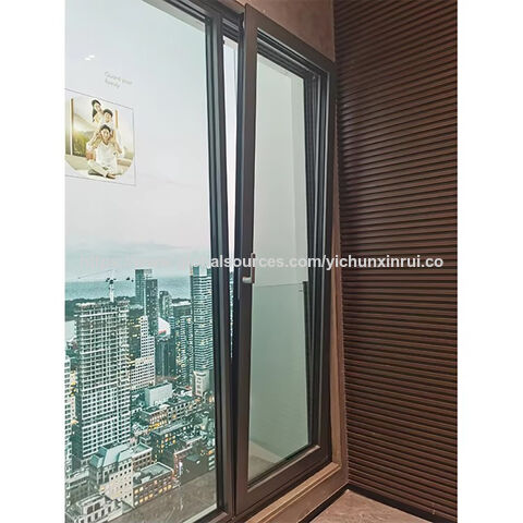 Fenêtre insonorisée en aluminium avec double vitrage, portes et fenêtres en aluminium à rupture de pont thermique verticale