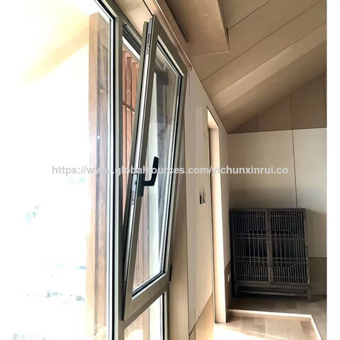 Fenêtre insonorisée en aluminium avec double vitrage, portes et fenêtres en aluminium à rupture de pont thermique verticale