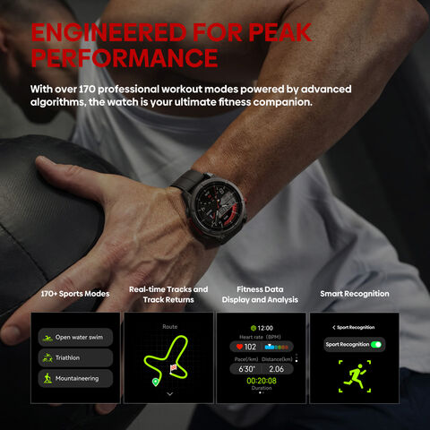 Reloj Inteligente Vertix GPS con Llamadas de Voz, Pantalla AMOLED de 1.43'', GPS y Brújula Integrados, Linterna, Más de 170 Modos Deportivos, 5 ATM Smartwatch