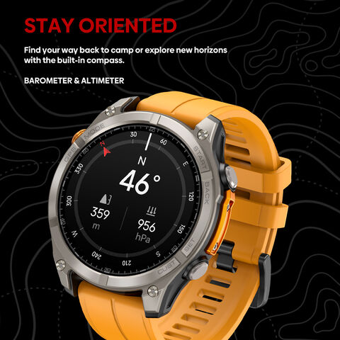 Reloj Inteligente Vertix GPS con Llamadas de Voz, Pantalla AMOLED de 1.43'', GPS y Brújula Integrados, Linterna, Más de 170 Modos Deportivos, 5 ATM Smartwatch
