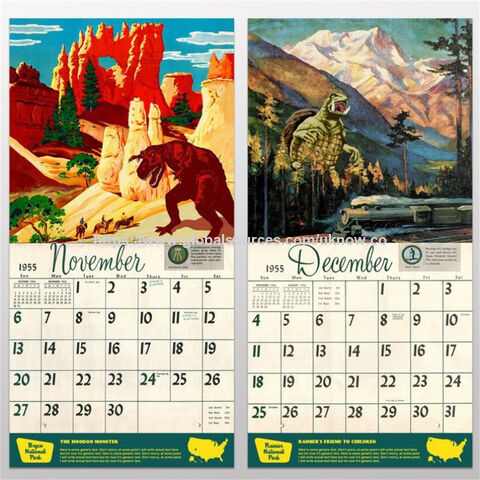 Calendario de Monstruos 2022 - Calendario de Monstruos de Parques Nacionales con Tarjetas