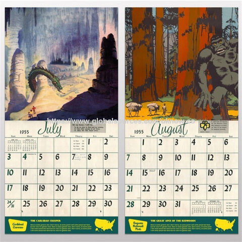 Calendario de Monstruos 2022 - Calendario de Monstruos de Parques Nacionales con Tarjetas