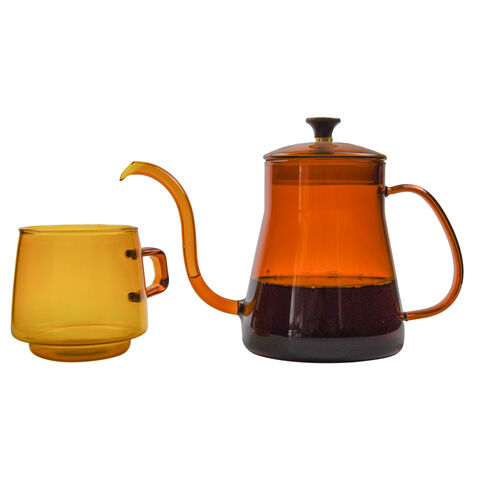 Cafetière en verre de 500 ml en gros avec tasses en verre de 360 ml pour une utilisation familiale, les fêtes et le bureau au quotidien