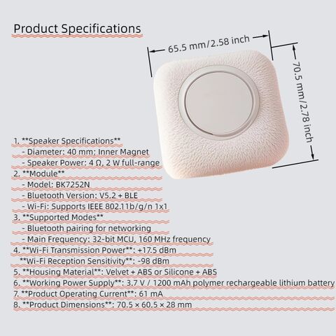 OEM Intelligente Interaktive KI Dialog Soundbox Spielzeug ABS-Kunststoff Sound Produkte für Plüschtiere und Puppen Unterhaltungselektronik Großhandel