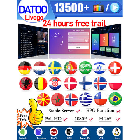 Livego DATOO IPTV Server Worldtv IPTV PRO ILivego Server 1 year M3u Subscription for Ex-Yu Poland Sweden Norway Finland Denmark