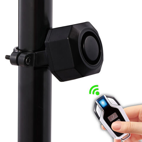 منبه دراجة قابل لإعادة الشحن عبر USB مع مستشعر اهتزاز لاسلكي عن بعد وميزة مضادة للسرقة للدراجات والدراجات النارية