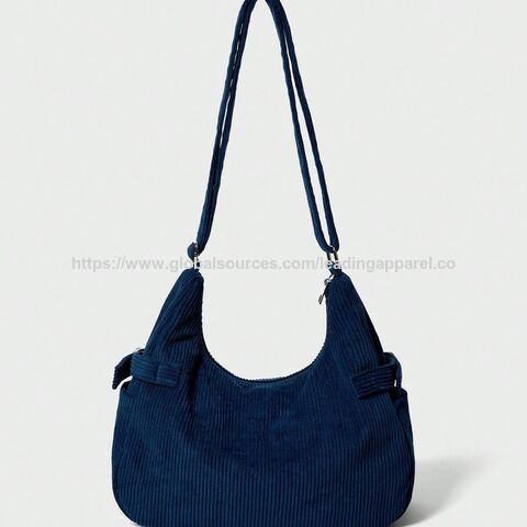 Bolsa Hobo Decorativa Retro de Bombazine com Fivela e Bolso Lateral para Mulheres, Ideal para Trabalho, Escola e Uso Casual
