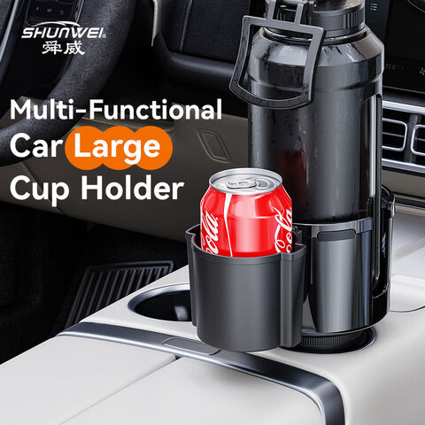 Grosir Adjustable 2-in-1 Car Cup Holder dengan Basis Offset yang Dapat Diperluas untuk Mug Bertangkai, Botol, Telepon, dan Organizer Kunci