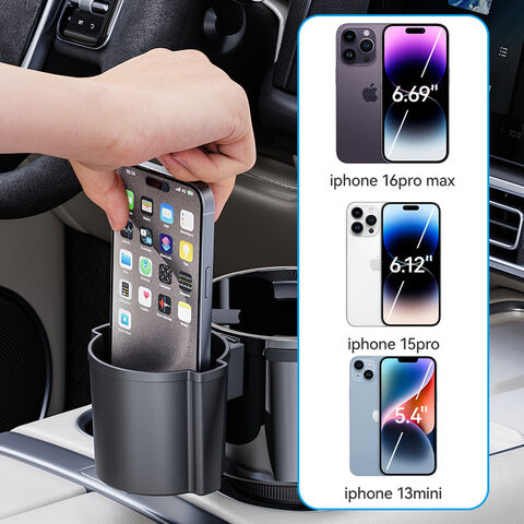 Grosir Adjustable 2-in-1 Car Cup Holder dengan Basis Offset yang Dapat Diperluas untuk Mug Bertangkai, Botol, Telepon, dan Organizer Kunci
