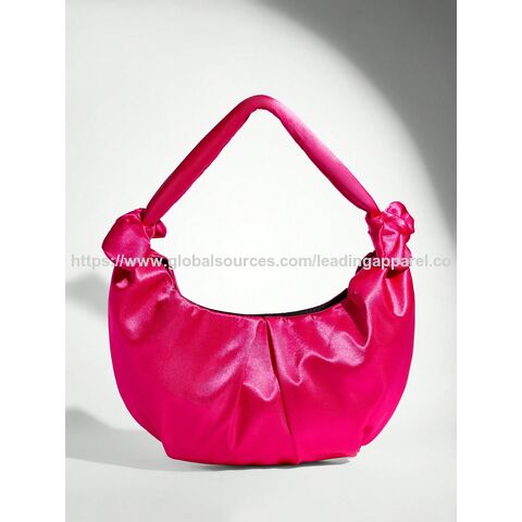 Modische Knoten Stilvolle Satin-Geldbörse Kleine Abendtasche 80er 90er Jahre Geldbörse Gefaltete Wolke Schulter Handtasche für Damen