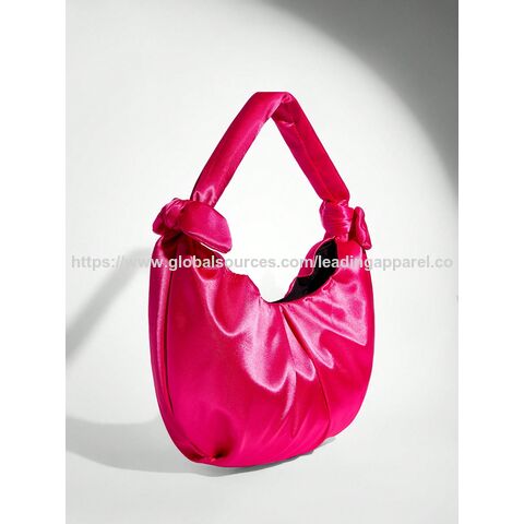 Modische Knoten Stilvolle Satin-Geldbörse Kleine Abendtasche 80er 90er Jahre Geldbörse Gefaltete Wolke Schulter Handtasche für Damen