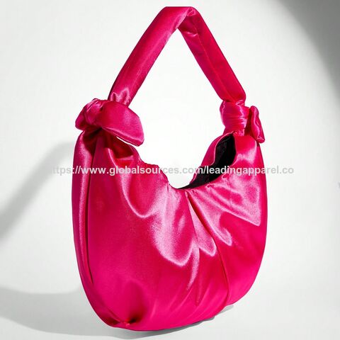 Modische Knoten Stilvolle Satin-Geldbörse Kleine Abendtasche 80er 90er Jahre Geldbörse Gefaltete Wolke Schulter Handtasche für Damen