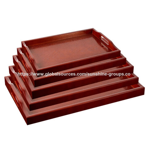 Bandeja rectangular de madera con diseño de grano, bandeja para postres elegante, bandeja creativa sencilla para postres, ideal para hoteles.