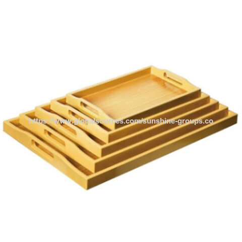 Bandeja rectangular de madera con diseño de grano, bandeja para postres elegante, bandeja creativa sencilla para postres, ideal para hoteles.