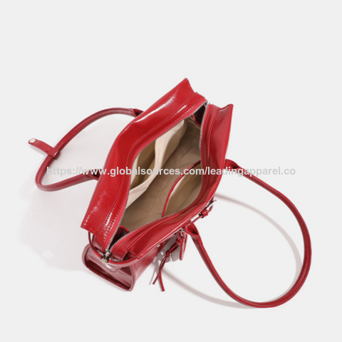 Sac fourre-tout de mode en gros, grande capacité, sac à main sous le bras, couleur pure, sac de shopping avec décoration de suspension de miroir en forme de cœur pour femmes