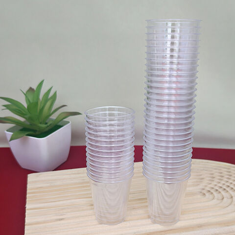 Vasos de plástico duro PS desechables OEM al por mayor, vasos pequeños transparentes reutilizables