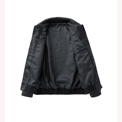 Casaco casual masculino de couro PU personalizado com gola de aba e bolsos grandes - Ideal para atacadistas