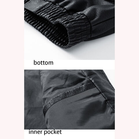 Casaco casual masculino de couro PU personalizado com gola de aba e bolsos grandes - Ideal para atacadistas