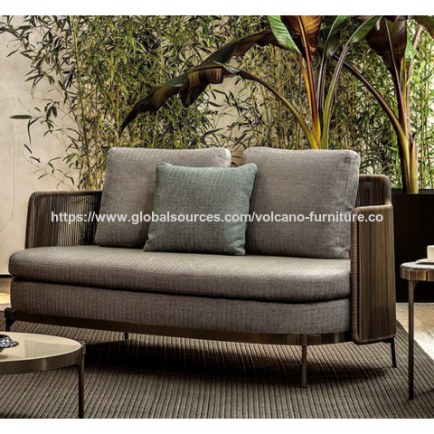 Hochwertige Aluminium-Gartenmöbel-Lounge-Set mit Teakholz für Terrasse, Garten und Hotel